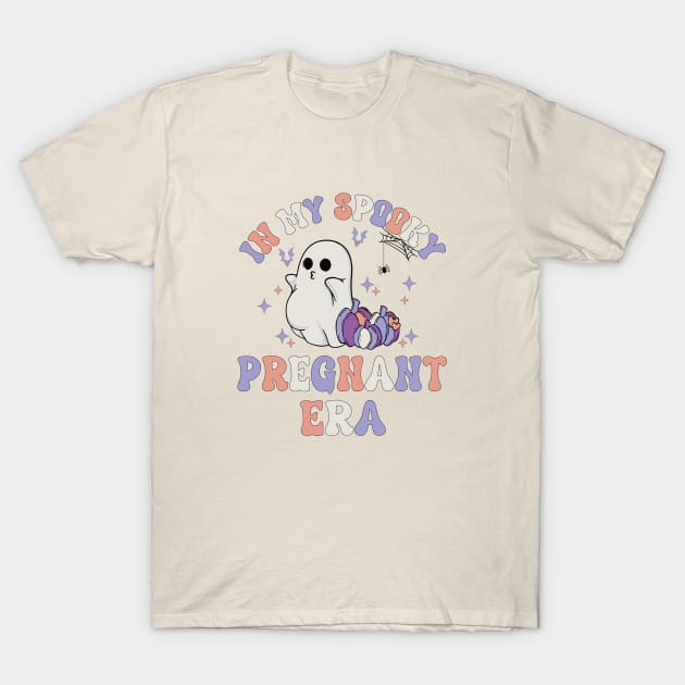 In My Spooky Pregnant Era Ghost Halloween Pregnant Mom Women T-Shirt by WildFoxFarmCo